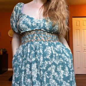 Free People floor length boho cotton sundress